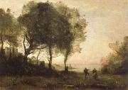 Jean Baptiste Camille  Corot rural scene oil